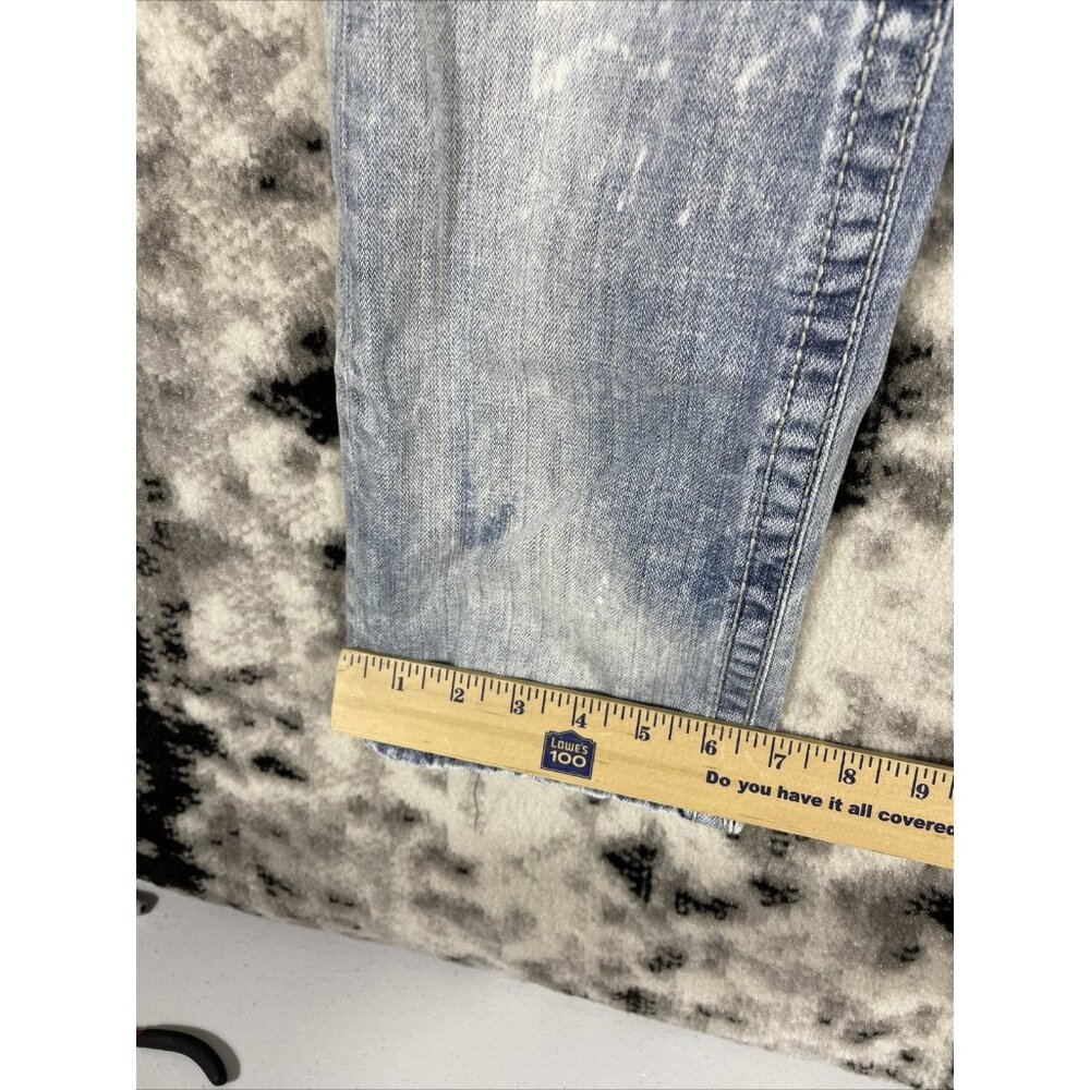 BKE Aiden Jeans Mens Size 27L Distressed Buckle Fade Cowboy Rockabilly Light Was - Picture 7 of 13